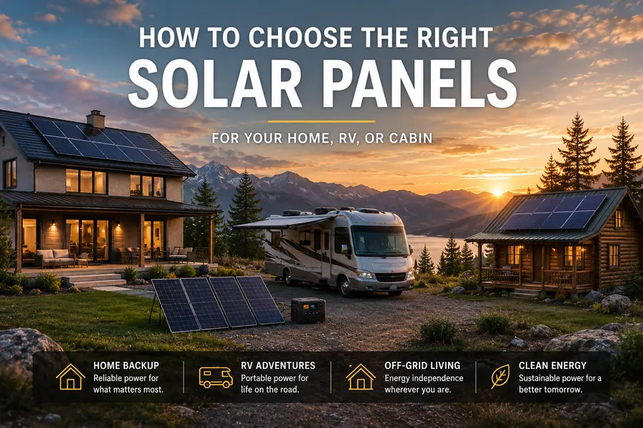How to Choose the Right Solar Panels for Your Home, RV, or Cabin